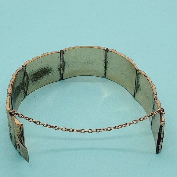 Antique Late Victorian Gold Filled Ornate Bracelet Lovers Frame main image 7